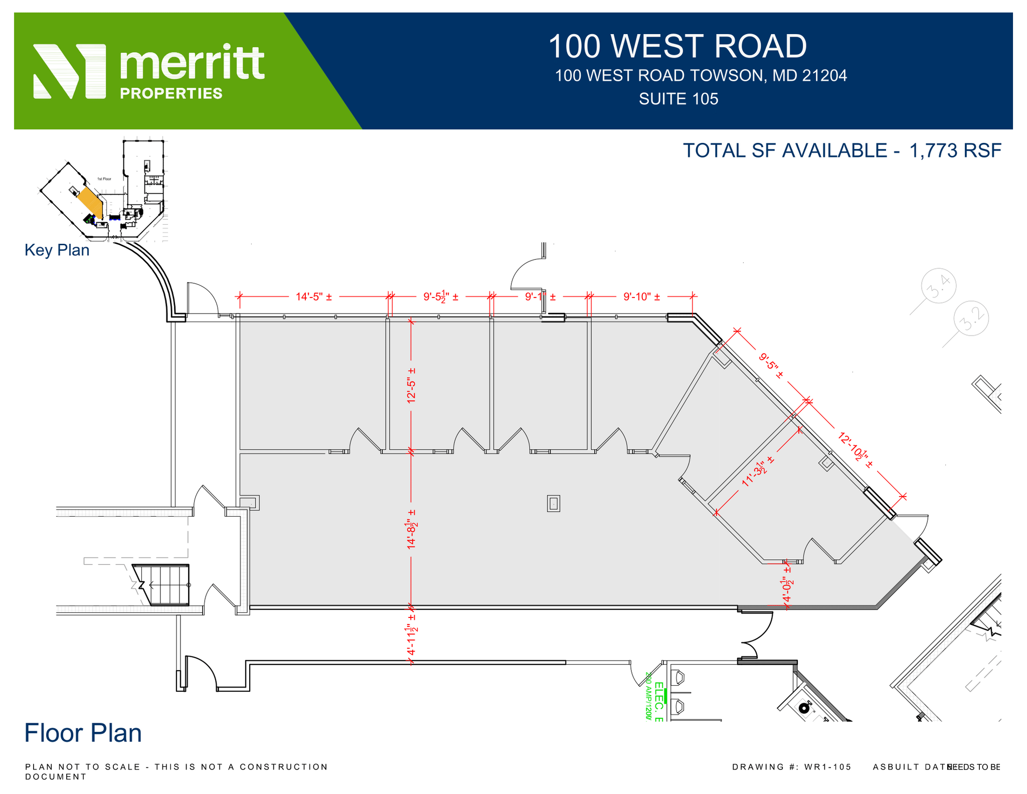 100 West Rd, Towson, MD à louer Plan d’étage– Image 1 sur 1