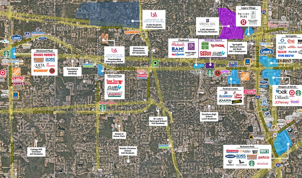 3930-3940 Airport Blvd, Mobile, AL à louer - Photo de l’immeuble – Image 2 sur 8