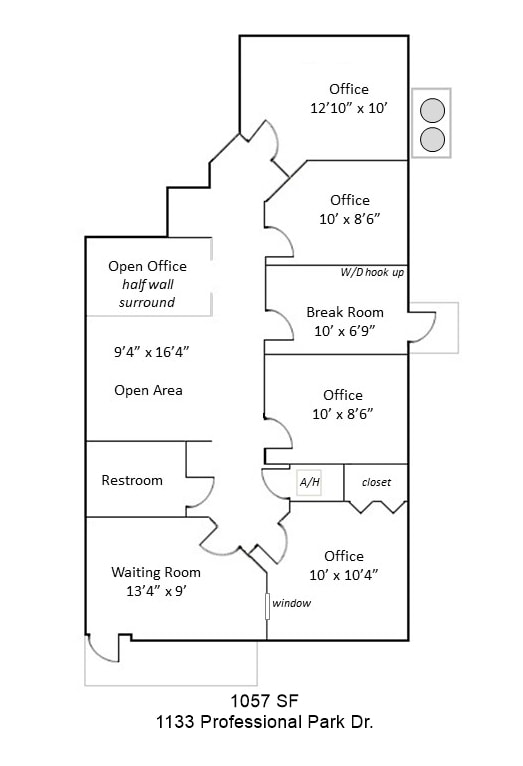 1133-1135 Professional Park Dr, Brandon, FL à louer Plan d’étage– Image 1 sur 1