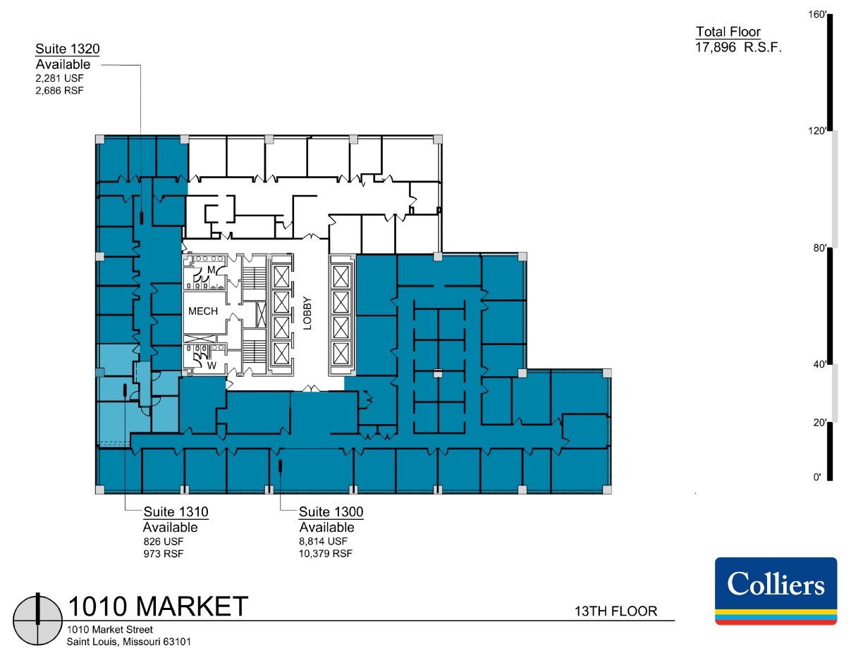 1010 Market St, Saint Louis, MO à louer Plan d’étage– Image 1 sur 1