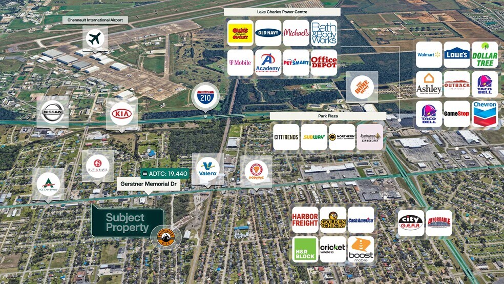 1830 Gerstner Memorial Dr, Lake Charles, LA à vendre - Aérien – Image 2 sur 3