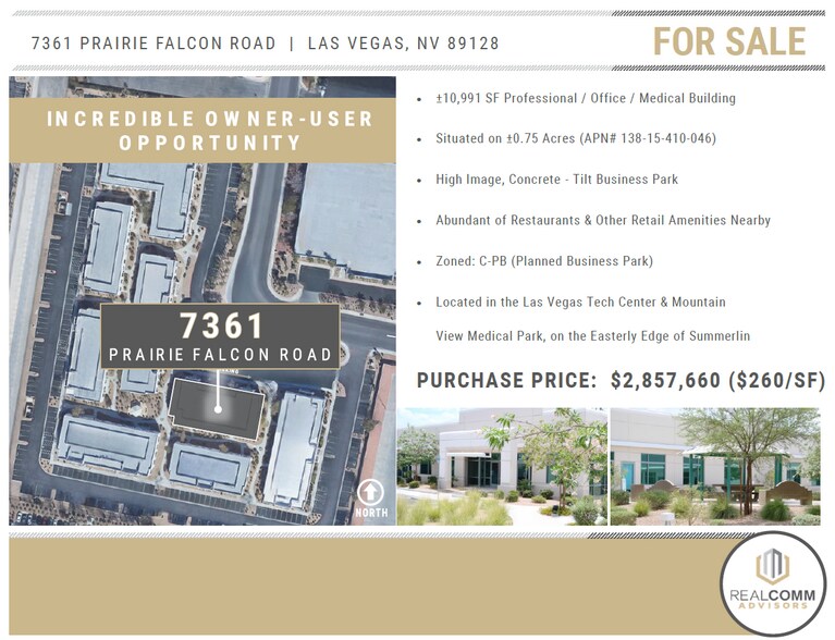 7361 Prairie Falcon Rd, Las Vegas, NV à vendre - Photo de l’immeuble – Image 2 sur 7