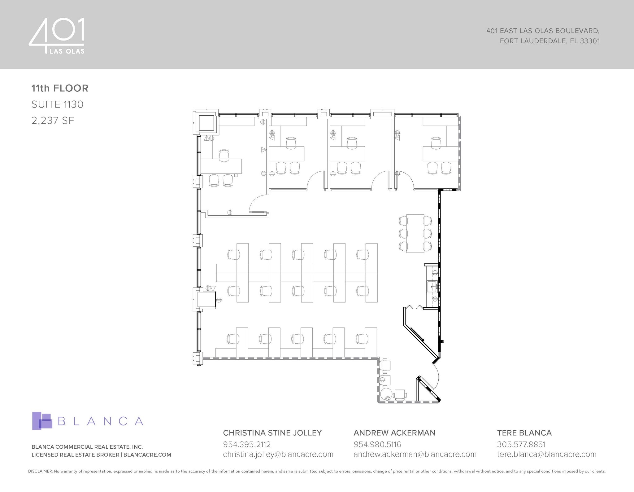 401 E Las Olas Blvd, Fort Lauderdale, FL à louer Plan d’étage– Image 1 sur 1