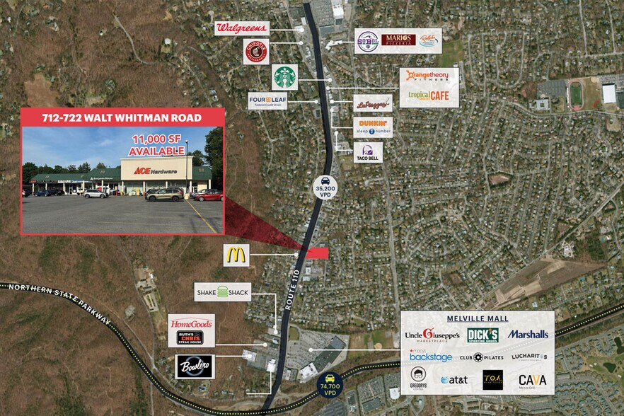 712-722 Walt Whitman Rd, Melville, NY à louer - Aérien – Image 3 sur 3