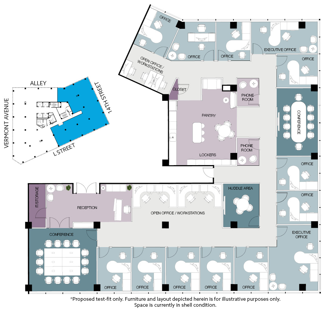 1101 Vermont Ave NW, Washington, DC à louer Plan d’étage– Image 1 sur 1