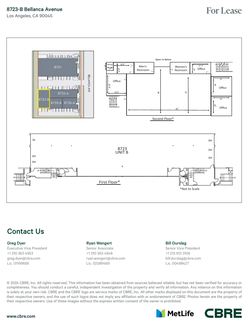 8701 Bellanca Ave, Los Angeles, CA à louer Plan d’étage– Image 1 sur 1