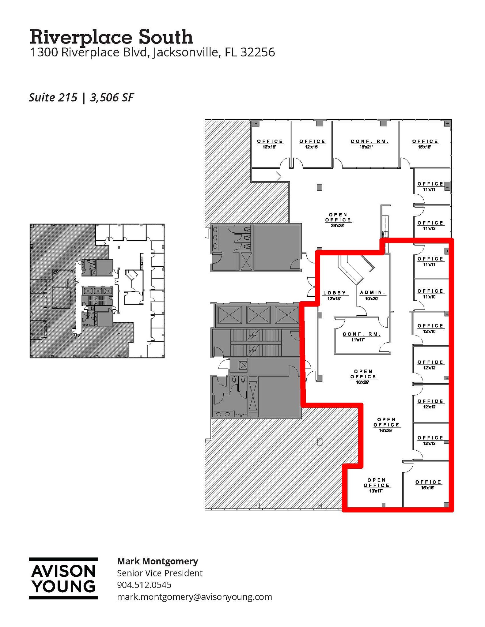 1300 Riverplace Blvd, Jacksonville, FL à louer Plan d’étage– Image 1 sur 1