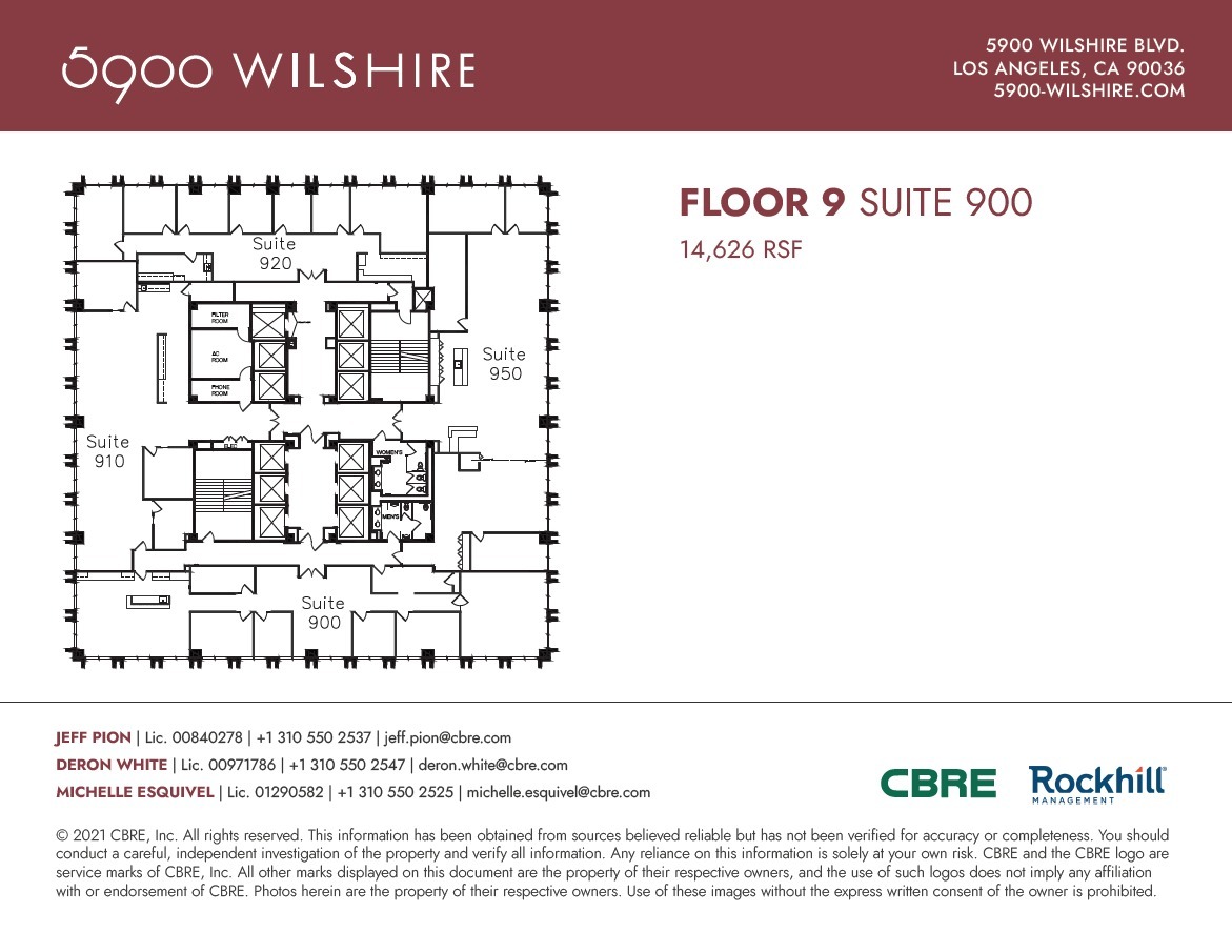 5900 Wilshire Blvd, Los Angeles, CA à louer Plan d’étage– Image 1 sur 1