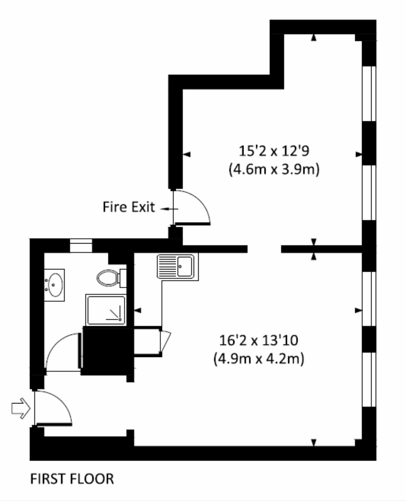 3-5 Little Somerset, Londres à louer Plan d’étage– Image 1 sur 3