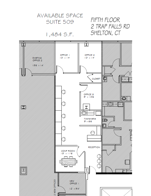 2 Trap Falls Rd, Shelton, CT à louer Plan d’étage– Image 1 sur 3