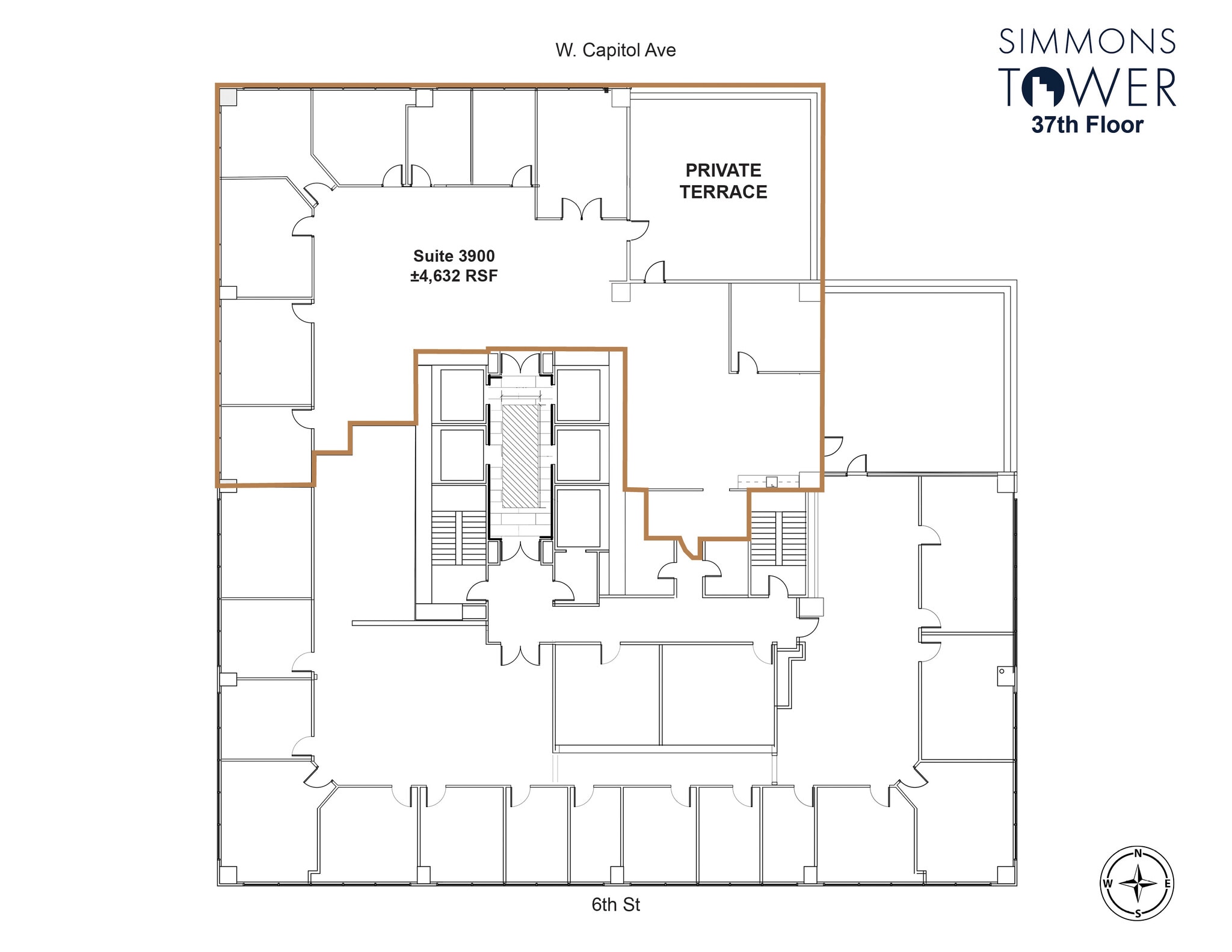 425 W Capitol Ave, Little Rock, AR à louer Plan d’étage– Image 1 sur 2