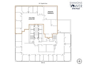 425 W Capitol Ave, Little Rock, AR à louer Plan d’étage– Image 1 sur 2