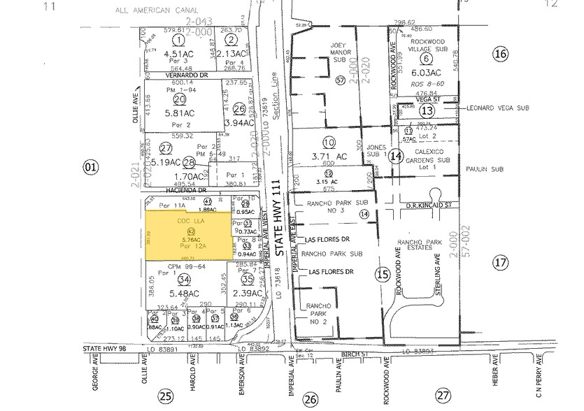 1407 Imperial Ave W, Calexico, CA à louer - Plan cadastral – Image 2 sur 12