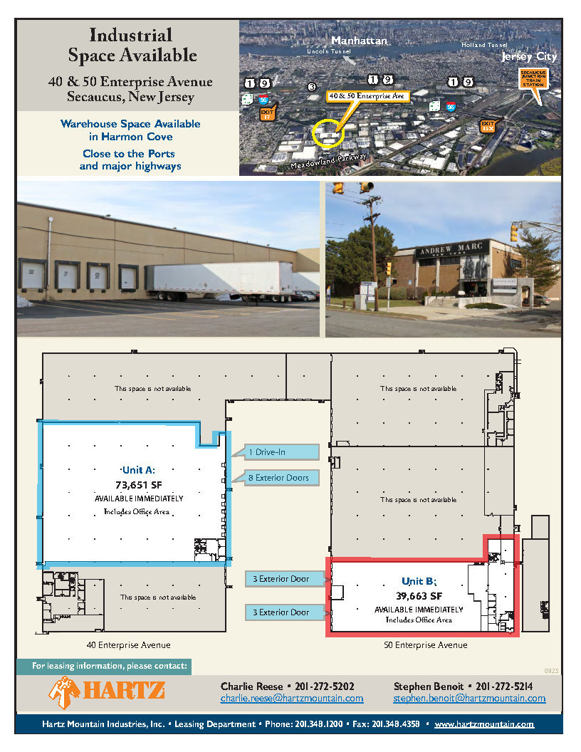50 Enterprise Ave, Secaucus, NJ à louer Plan d’étage– Image 1 sur 1