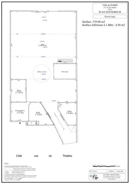 Bureau dans Paris à louer - Plan d’étage – Image 2 sur 3