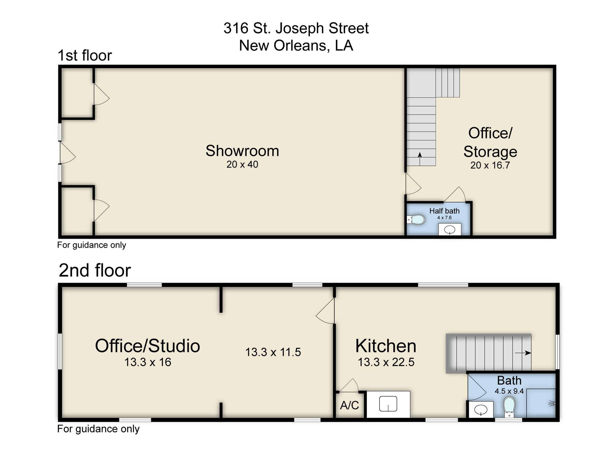 316 Saint Joseph St, New Orleans, LA à louer Plan de site– Image 1 sur 1