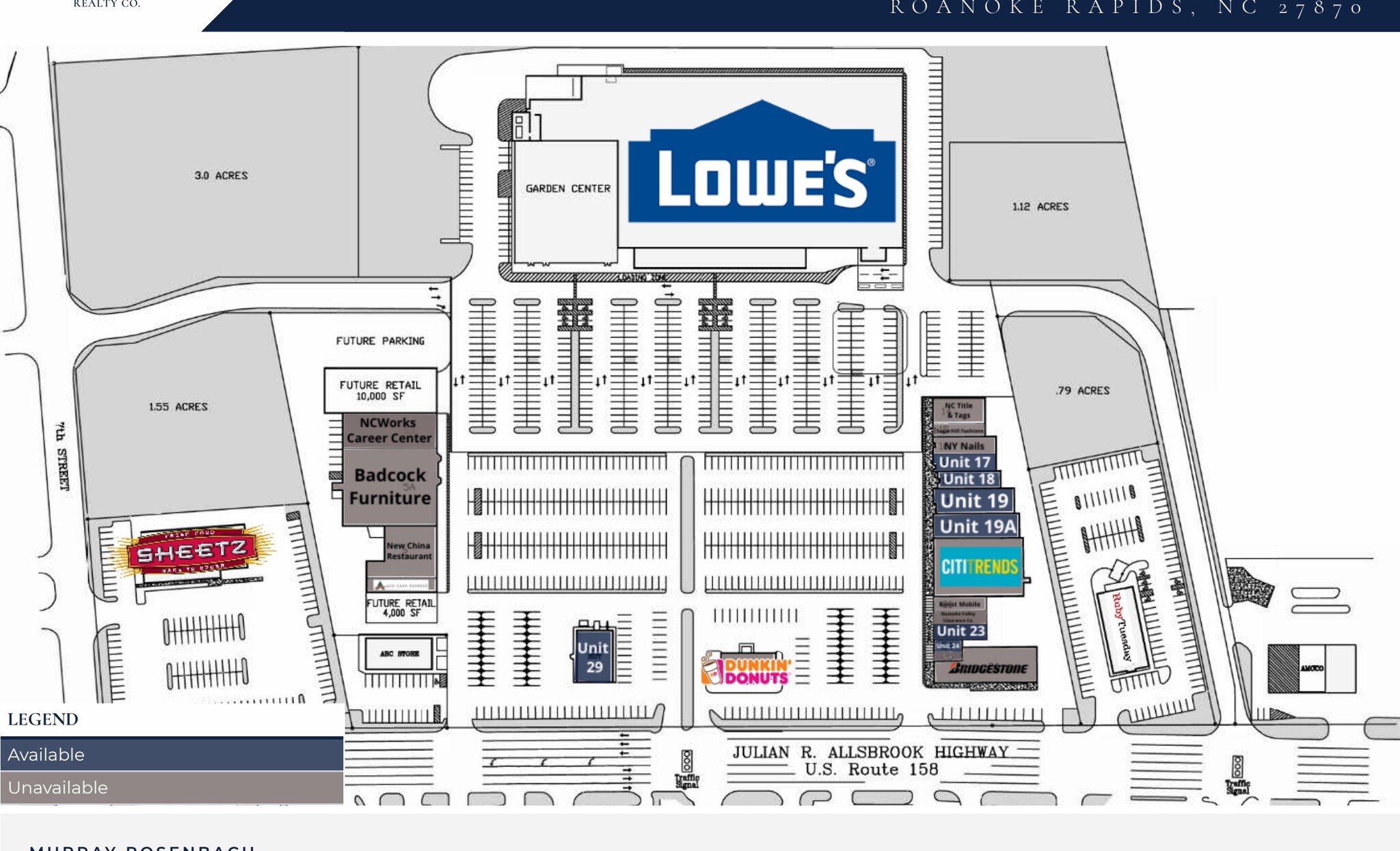 1720-1744 Julian R Allsbrook Hwy, Roanoke Rapids, NC à louer Plan de site– Image 1 sur 1