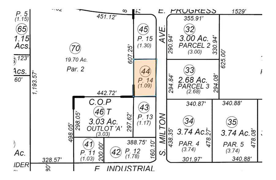 9225 S Milton Ave, Parlier, CA à louer - Plan cadastral – Image 2 sur 3