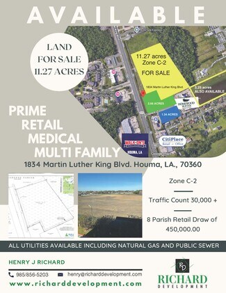 Plus de détails pour 1834 Martin Luther King Blvd, Houma, LA - Terrain à vendre