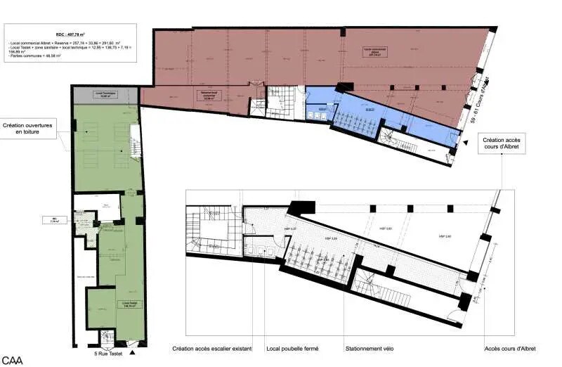 Local commercial dans Bordeaux à louer - Plan d’étage – Image 2 sur 2