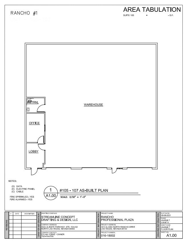 3013 N Rancho Dr, Las Vegas, NV à louer Plan d’étage– Image 1 sur 1