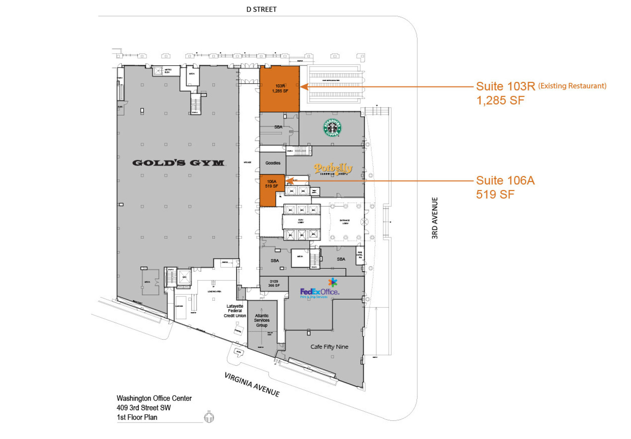 409 3rd St SW, Washington, DC à louer Plan d’étage– Image 1 sur 1