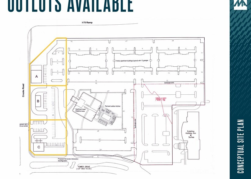 900 Tower Dr, Troy, MI à louer - Plan de site – Image 2 sur 2