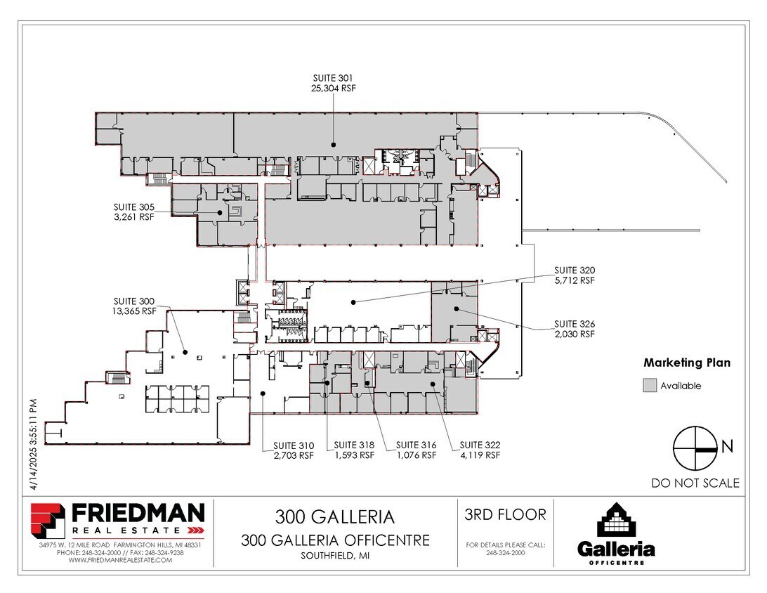 300 Galleria Officentre, Southfield, MI à louer Plan d’étage– Image 1 sur 1
