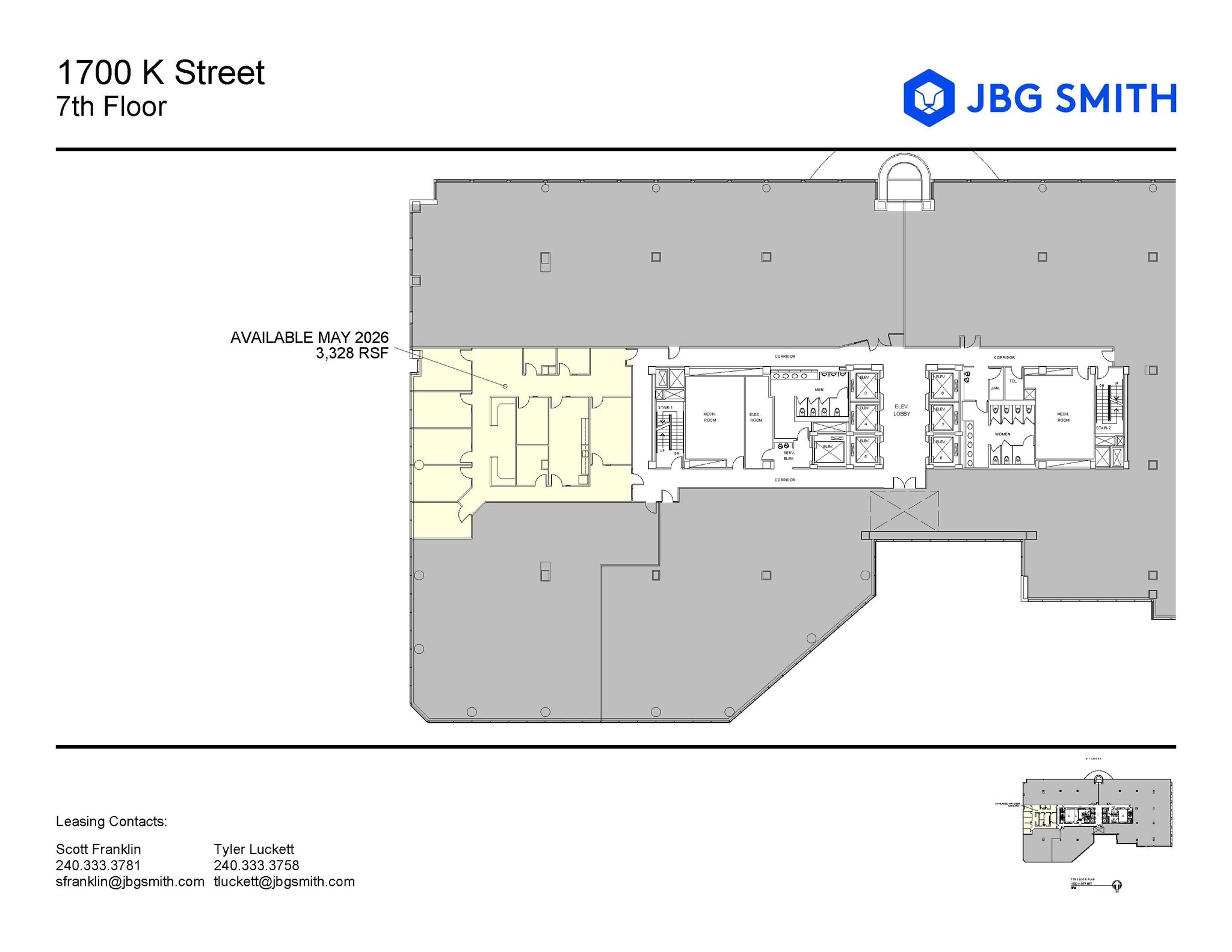 1700 K St NW, Washington, DC à louer Plan d’étage– Image 1 sur 1