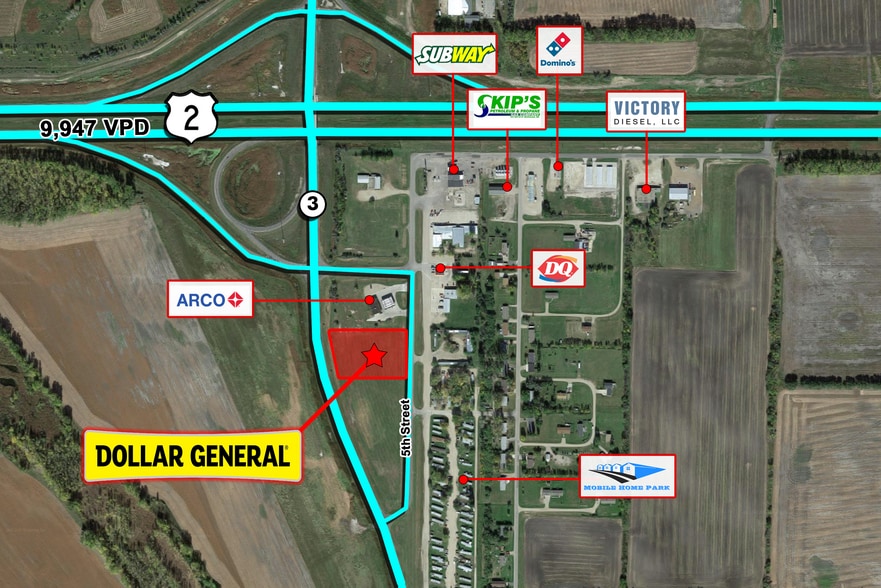202 5th St, Emerado, ND à vendre - Aérien – Image 3 sur 3