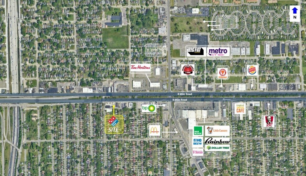 1600-1642 E Eight Mile Rd, Detroit, MI à louer - Aérien – Image 3 sur 3