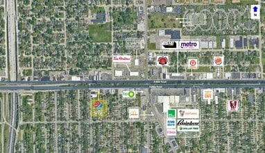 1600-1642 E Eight Mile Rd, Detroit, MI - Vue aérienne vue de carte