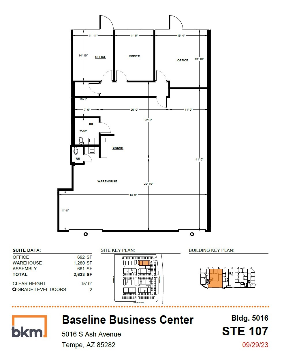 5024 S Ash Ave, Tempe, AZ à louer Plan d’étage– Image 1 sur 10