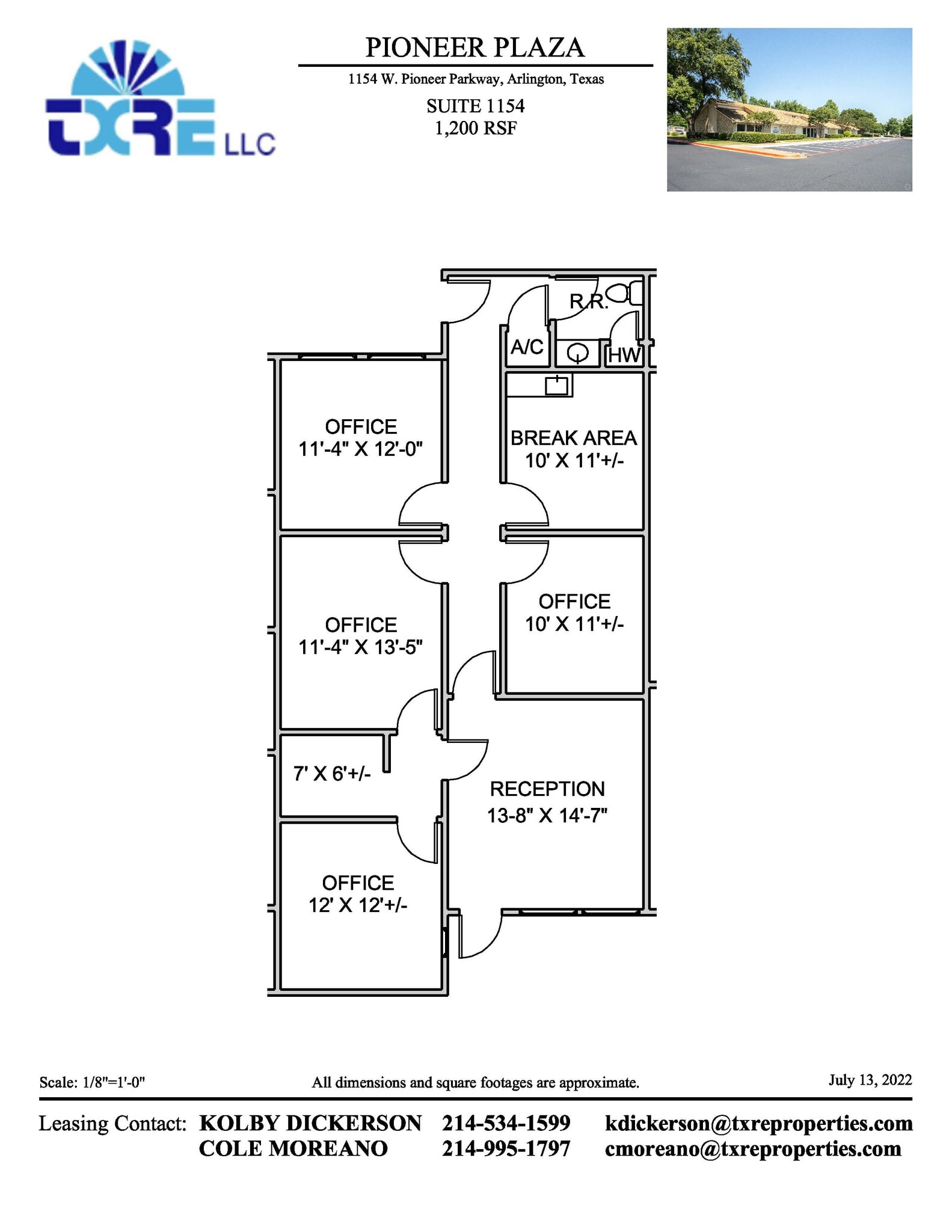 1180-1194 W Pioneer Pky, Arlington, TX à louer Plan d’étage– Image 1 sur 1
