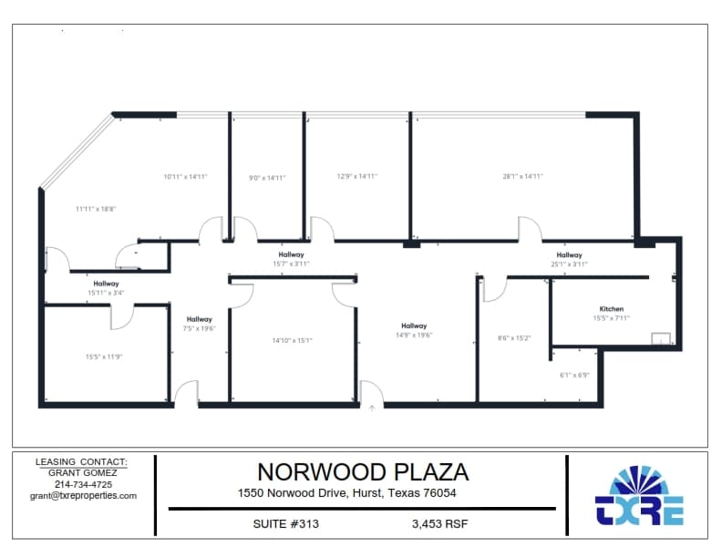 1550 Norwood Dr, Hurst, TX à louer Plan d’étage– Image 1 sur 1