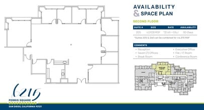 6215 Ferris Sq, San Diego, CA à louer Plan d’étage– Image 2 sur 2