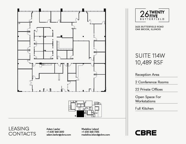 2625 Butterfield Rd, Oak Brook, IL à louer Plan d’étage– Image 1 sur 1