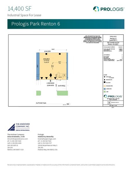 710-1040 Thomas Ave SW, Renton, WA à louer - Plan d’étage – Image 3 sur 9