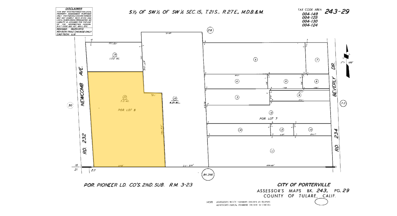 1660 N Newcomb St, Porterville, CA à louer Plan cadastral– Image 1 sur 2