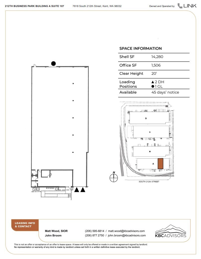 7817 S 210th St, Kent, WA à louer Plan d’étage– Image 1 sur 6