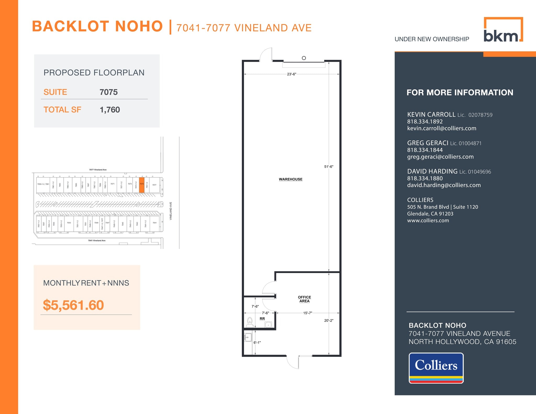 7059-7077 1/2 Vineland Ave, North Hollywood, CA à louer Plan de site– Image 1 sur 1