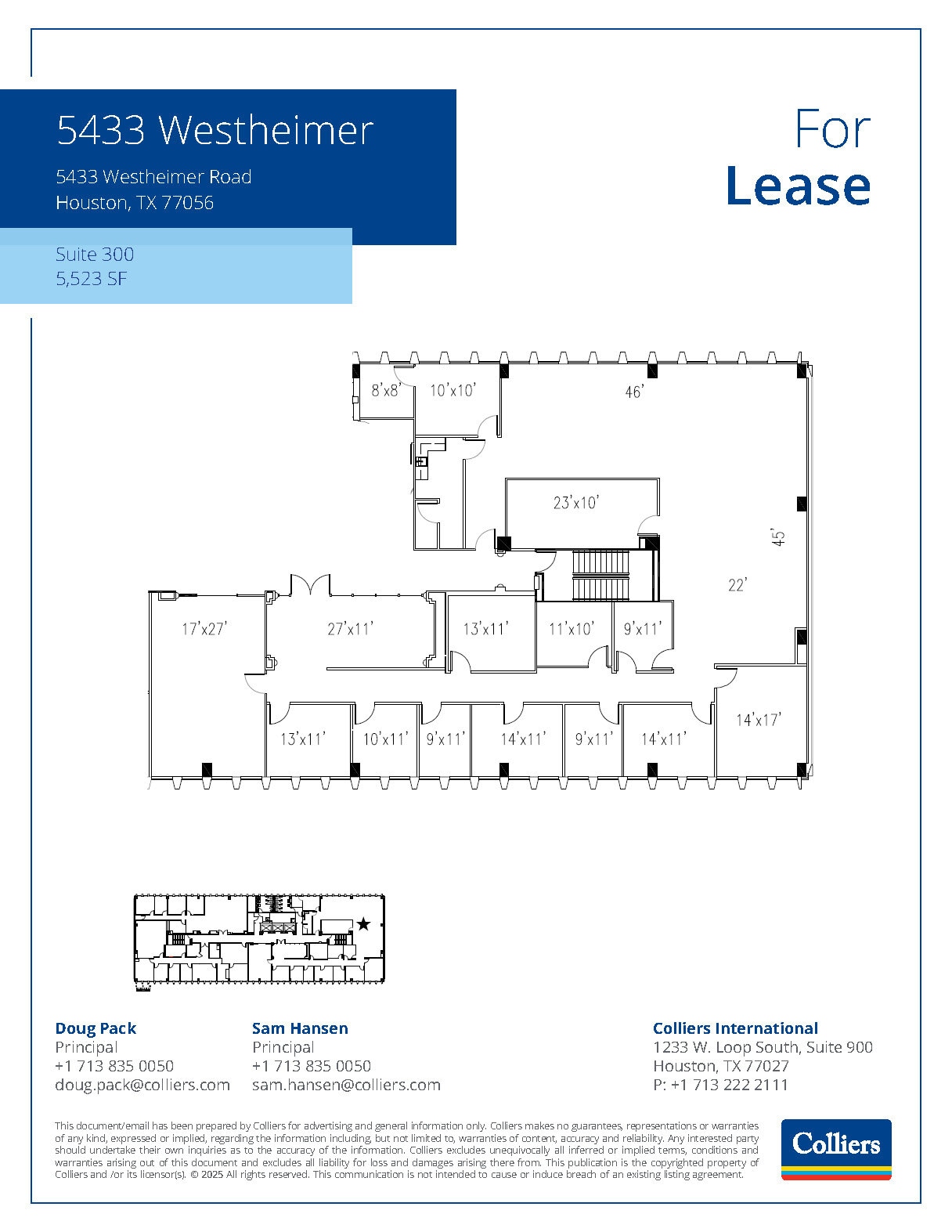5433 Westheimer Rd, Houston, TX à louer Plan d’étage– Image 1 sur 1