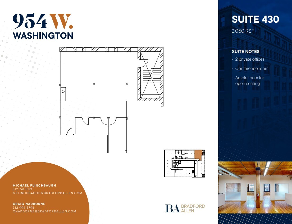 954 W Washington Blvd, Chicago, IL à louer Plan d’étage– Image 1 sur 10