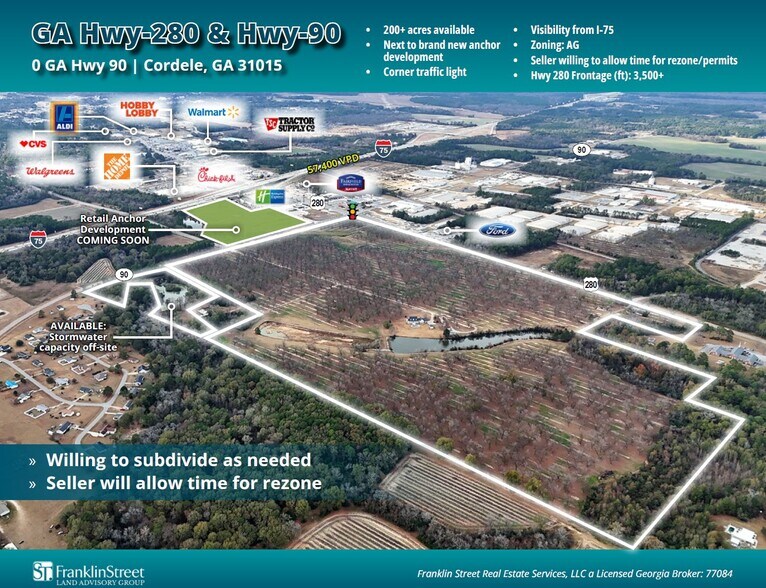 US Hwy 280 & GA Hwy 90, Cordele, GA à vendre - Photo principale – Image 1 sur 8