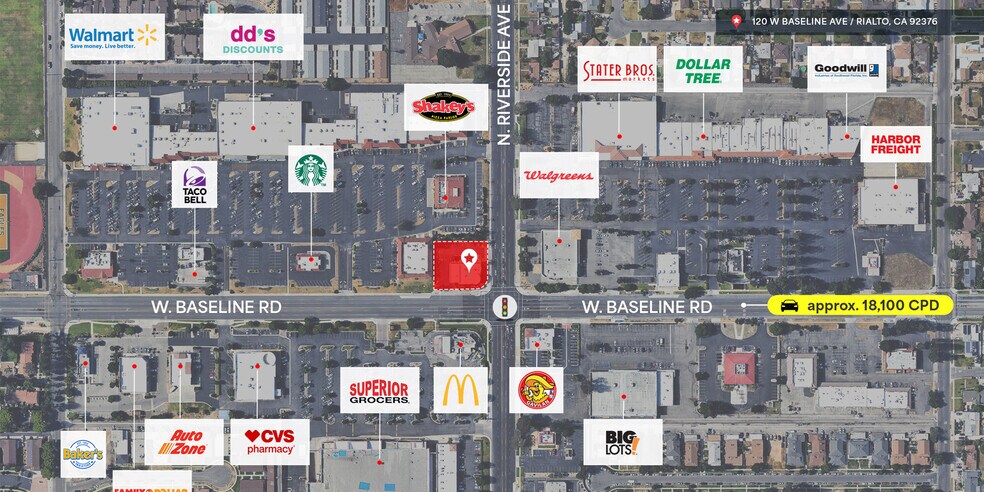 120 W Baseline Ave, Rialto, CA à louer - Photo de l’immeuble – Image 2 sur 6