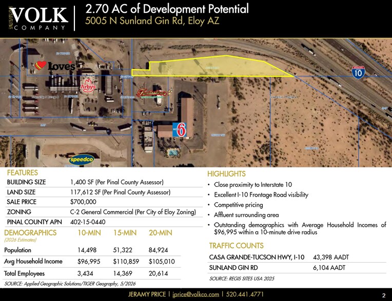 NW Hwy 84 & Sunland Gin Rd, Casa Grande, AZ à vendre - Autre – Image 2 sur 3