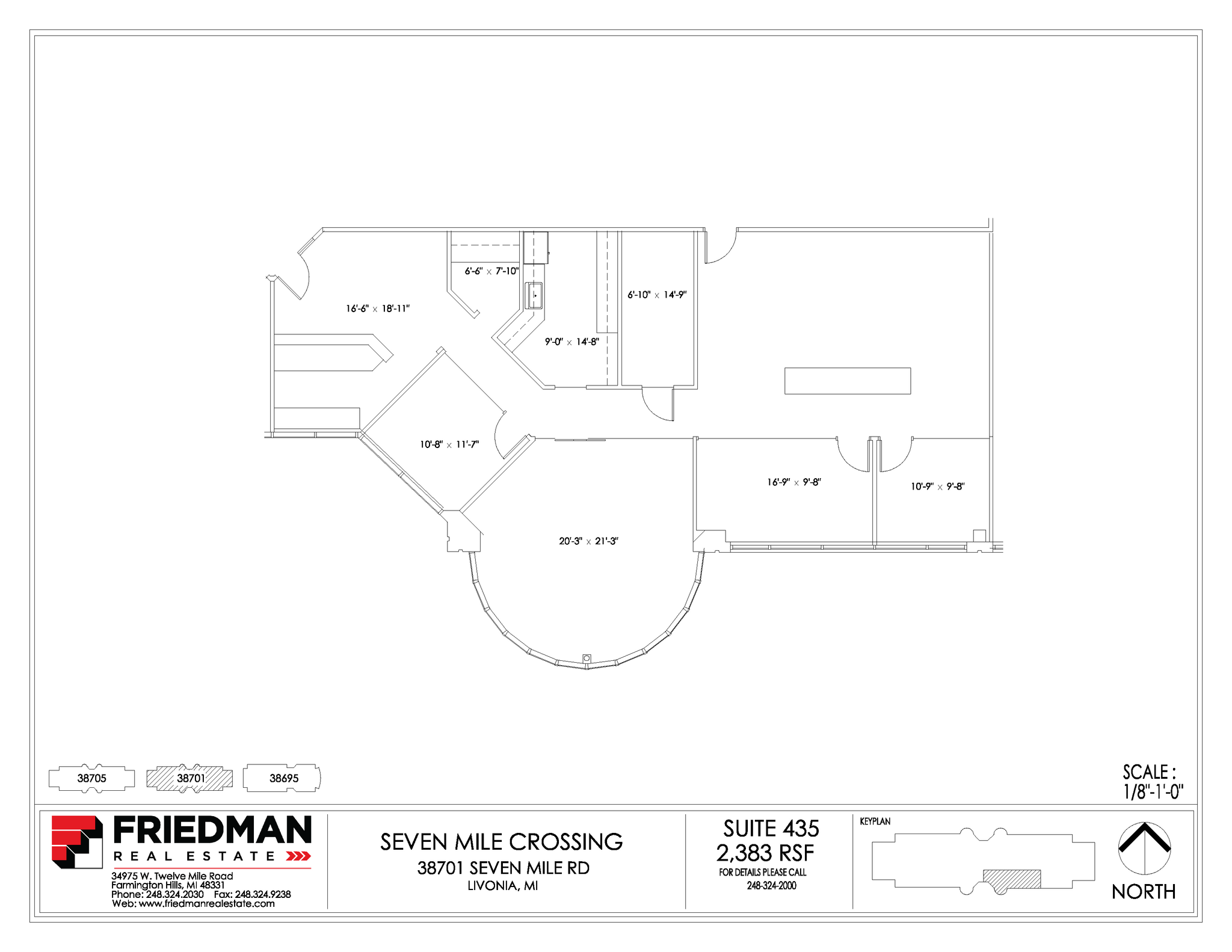 38705 7 Mile Rd, Livonia, MI à louer Plan d’étage– Image 1 sur 1