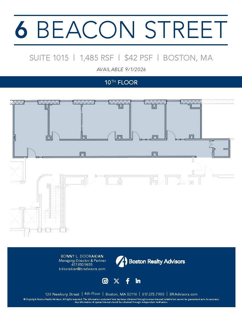 6 Beacon St, Boston, MA à louer Plan d’étage– Image 1 sur 1