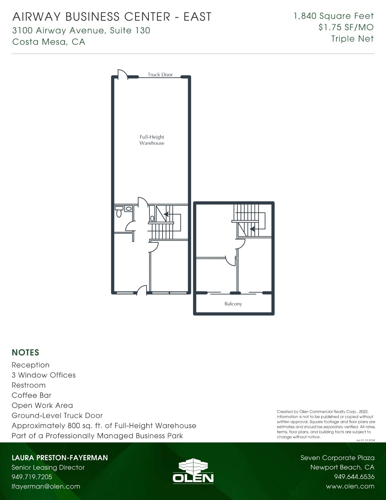 3100 Airway Ave, Costa Mesa, CA à louer Plan d’étage– Image 1 sur 1