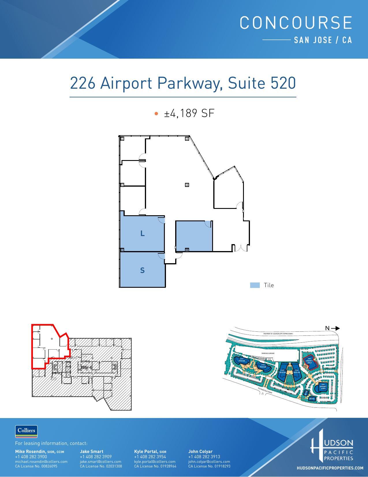 224 Airport Pkwy, San Jose, CA à louer Plan d’étage– Image 1 sur 1
